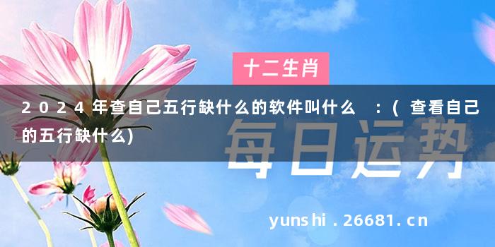 2024年查自己五行缺什么的软件叫什么 :(查看自己的五行缺什么)